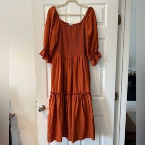 Ivy City Co Lani Burnt Orange Maxi Dress 1X